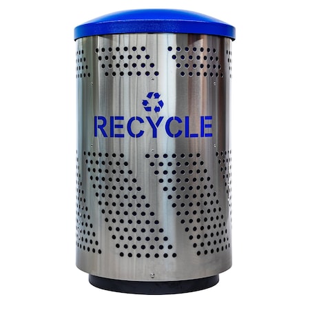 Ex-Cell Kaiser Arena-Perforated 51-Gal. Recycling Receptacle, Stainless Steel ARENA-51 R SS/RBL